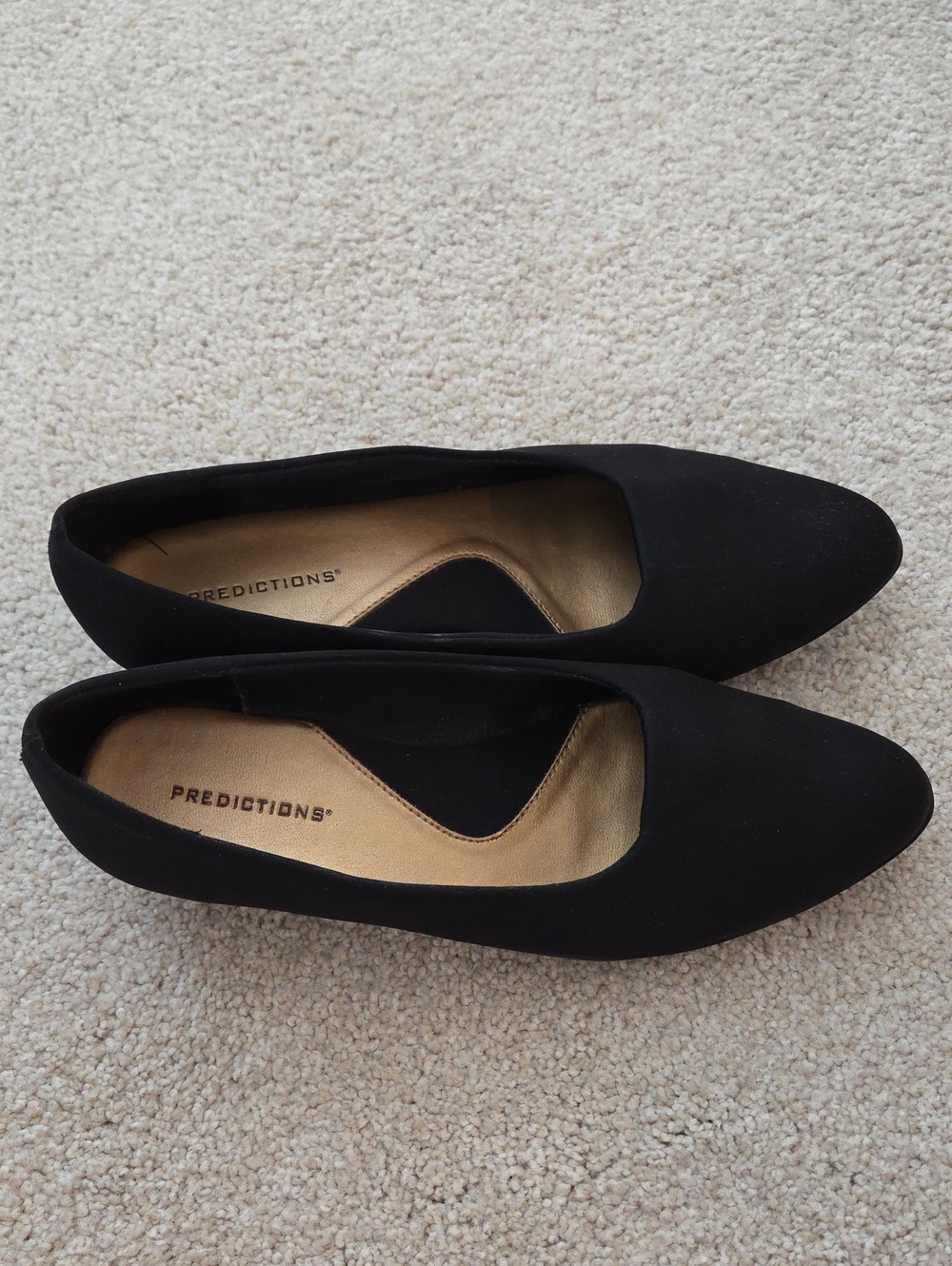 Predictions Black Pointed Toe Flats with Cushioned Insole